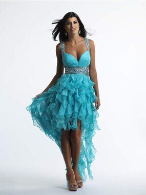 Dave and Johnny 8819 Size 4 Turquoise Prom Dress